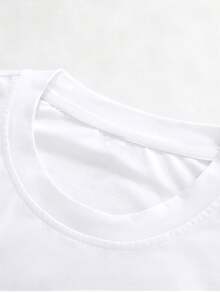 1件男士深色蜈蚣脊椎印花图案T恤，复古宽松街头亚文化上衣，男女通用 - 白色 - 查看 6