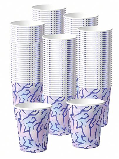 10 piezas/20 piezas/50 piezas Vasos para fiesta de cumpleaños de Kpop, vasos de papel para beber con temas de Kpop en morado, azul y rosa, para fiestas de cumpleaños, bodas, baby shower y decoración de fiestas