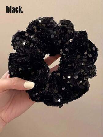 1 st. överdimensionerad glittrig sammetshåraccessoar, elegant design, hårsnoddar, hårsnoddar