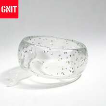 GNIT 3pcs/2pcs/1pc Transparent Resin Bracelet, Shiny Multi-Element Geometric Design, Retro Style, Resort Fashion Statement Bracelet, Transparent Chunky Chain Jewelry - Transparent Silver Dots - View 5