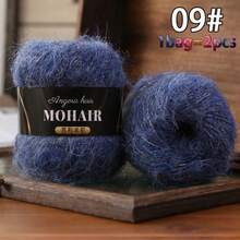 2 Skeins, Alpaca Mohair, Long Mohair, Fine Mohair Yarn, For Knitting Sweaters, Shawls, Vests, Handmade Yarn 25g*2 Skeins - Black Label Alpaca Mohair - View 30