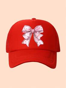1pc Kids Bow Print Baseball Cap, Fashion Trucker Hat, Suitable For Boys And Girls Everyday Wear, Vacation, Back To School - Multicolor - View 15
