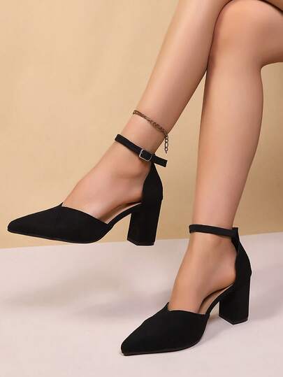 Sandalias de tacón alto con punta puntiaguda, estilo hada, con tiras profesionales y tacón medio grueso para mujer (verano 2025)