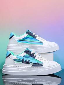 Multicolor Men's Shoes, Men's Casual Sneakers, New Fashion Sneakers, Comfortable And Versatile, Flat Lace-Up Men's Shoes, Street Style - Multicolor - View 2