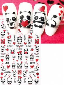 Ziua Îndrăgostiților unghii autocolante romantice drăguț Panda dragoste design decalcomanii Festival decorare artă slider DIY manichiură accesorii instrument