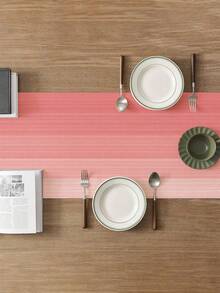 1pc Linen-Like Table Runner, Modern Living Room & Dining Table Mat, Washable, Suitable For Kitchen, Dining Table, Party, Wedding Decoration, Vintage Look, Applicable For Entryway, Family Gathering, Coffee Table, Living Room - Crimson - View 4