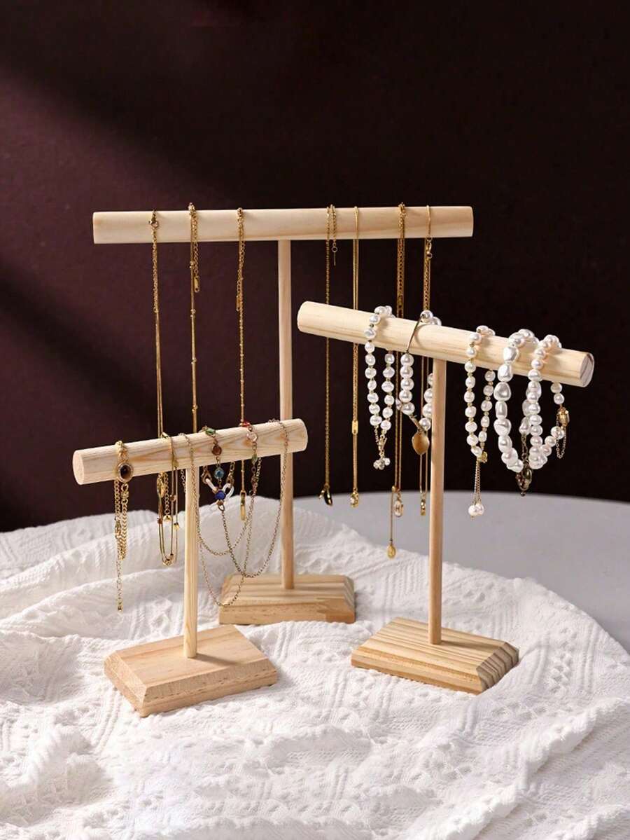 Un support d'affichage polyvalent en bois pour les bijoux et les accessoires, un support de montre pour hommes et femmes, idéal pour organiser les bandeaux, les élastiques à cheveux et les porte-clés - Construction en bois robuste, polyvalent, sans alimentation électrique requise