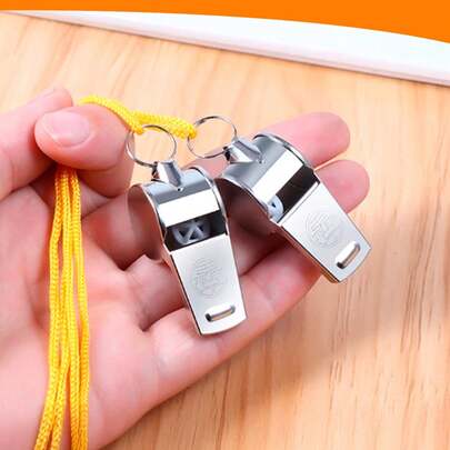 Kit 2X Apito De Metal Profissional Esportivo Futebol Educação Física Com Cordão