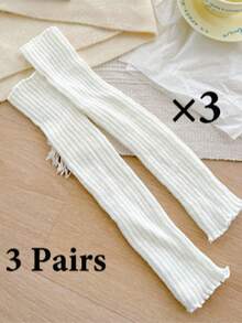 1双/2双装 40厘米薄款白色腿套，防滑宽松腿套，适合日常穿着，舒适保暖 - 白色 - 查看 11