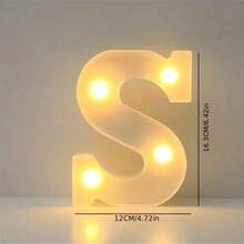 1pc 16cm LED Letter Light, Illuminated Alphabet & Number Night Light, Suitable For Home, Bar, Wedding, Proposal, Birthday Party Decor, Living Room, Bedroom [No Battery Included] - Letter Lights - View 11