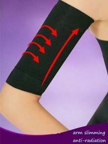 Elastic Knitted Compression Arm Sleeves,Elbow Brace For Men Women UV Sun Protection Arm Trimmers,Daily Workout Fitness Yoga Sport Arm Bands - màu đen - Xem 4