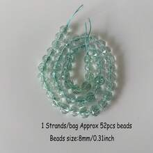 1 Strand Of Approx. 52pcs 8mm Faceted Crackle Glass Beads, For Women Bracelet, Necklace, Earring, Jewelry Making Supplies