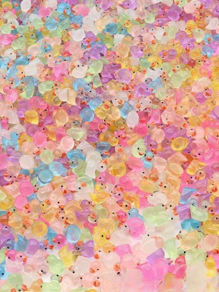 Fako Bijoux® - 100x Mini Eendjes - Miniatuur - Beeldjes - Geel