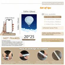 1pc Canvas Wall Art, Hot Air Balloon Theme Nursery Artwork_Dreamy Night Sky Watercolor Painting Framed Nursery Wall Art Girl Nursery Wall Decor, Baby Girl Baby Boy Girl Bedroom Girl Nursery Wall Decor Painting, Baby Products Nursery Poster, Suitable For Children's Room Decor, Playroom Decor Waterproof. Children's Room Decor Nursery Decor, Daycare Decor, Kindergarten Decor, Boys' Room Decor - Multicolor - View 14