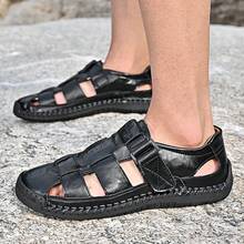 Men's  Closed Toe Fisherman Sandals Summer Hook Loop Hollowing Out Breathable Light Platform Casual Beach Sandals For Outdoor Walking Wading - màu đen - Xem 3