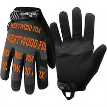 Guantes de trabajo de jardinera a prueba de espinas de jardn, flexibles y resistentes, de cuero, para mecnicos, trabajo, hombres y mujeres - 2X Grande + Anaranjado metálico - Ver 2