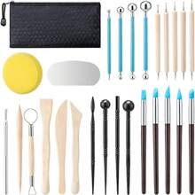 19/27/36pcs Ceramic Art Tools Set, Dotting Pen, Soft Clay Sculpting Knife, Clay Texture Stamp - Clay Tools - View 8