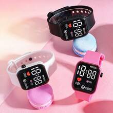 1pc Women's Fashionable & Cute LED Electronic Watch With Date & Time Display, Suitable For Daily Life And Christmas/Holiday Gift - Multicolor - View 2