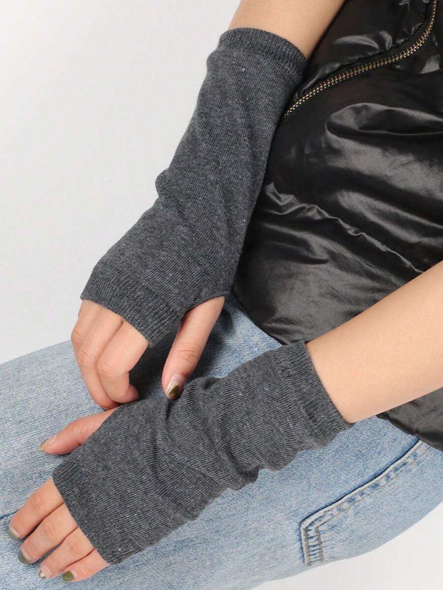 1 Pair Fingerless Gloves For Men & Women, Multi-Color, Suitable For Students Writing, Computer Office, Outdoor Cycling, Badminton, Tennis, All Seasons, Palm Protection - Multicolor - View 1