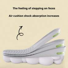 Unisex PU Sports Insoles With Full Cushion And Hidden Air Vent - White 1.5cm - View 3