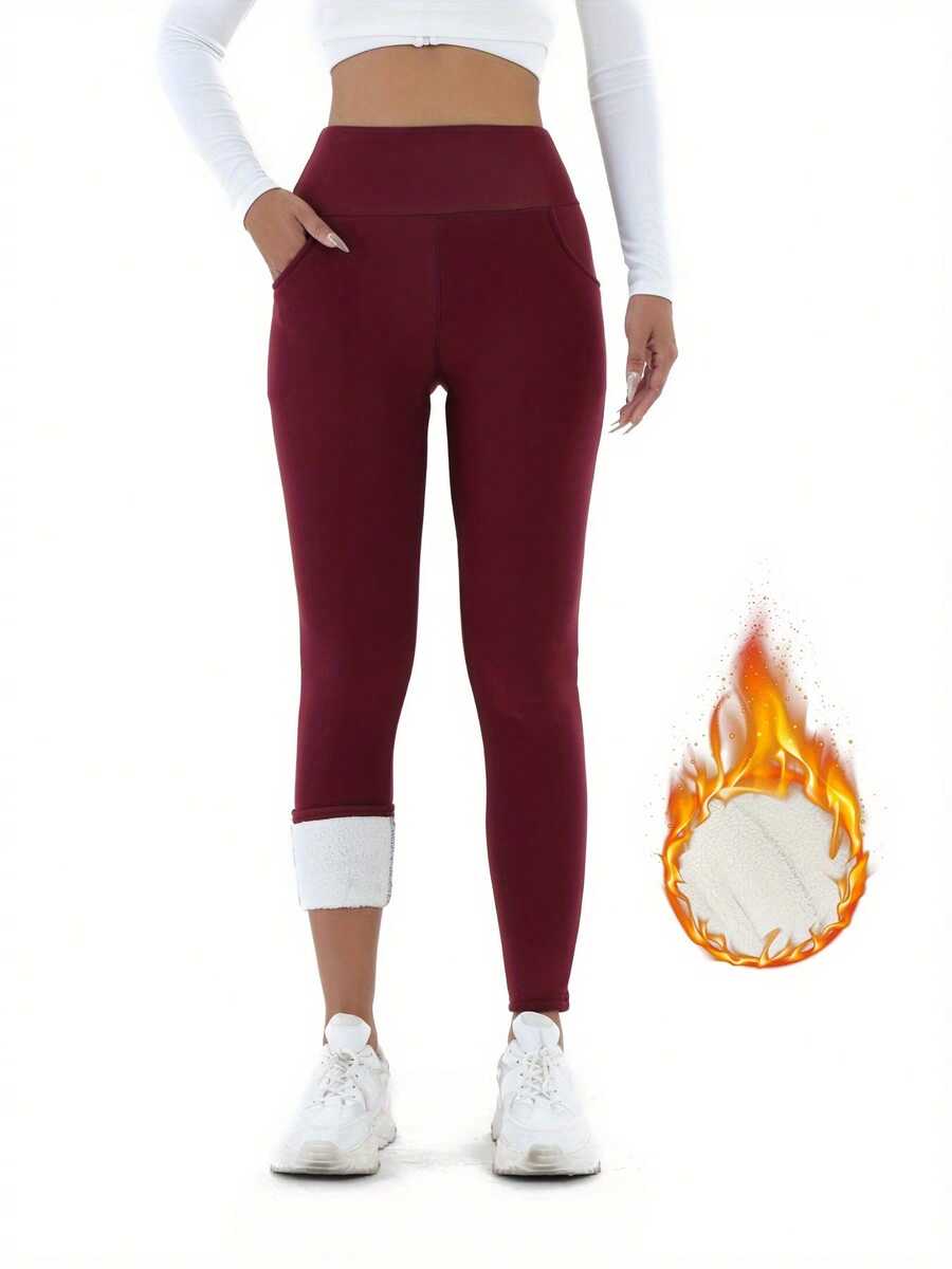 Women's  New Style Winter Puffer Leggings Leggings -- Women's High-Waisted Fleece-Lined Embroidered Leggings Women's Leggings Women's Solid-Color Yoga Pants Women's Solid-Color Yoga Pants Women's Daily Casual Slim0-Fit Long Pants  2025 Women's Winter Christmas & Daily Fleece-Lined Leggings - Warm Soft Fabric, Pockets Design, Thickened Yoga Pants For Casual & Jogging 1-Piece Fall/Winter Fleece-Lined Thickened Yoga Leggings - Women's High-Waisted Solid Color Pants With Side Pockets, Suitable For Fitness, Sports & Daily Wear Women's High-Waisted Button Closure Fleece-Lined Leggings - Opaque Front Button Design, Tummy Control & Butt Lifting, Washable Warm Tights For Yoga, Running, Gym & Everyday Usefleece Lined Leggingspantalones De Invierno Mujeresgymleggings For Womenpantalones Para El Fríopantalones De Mujer Inviernoleggings  Perfect Spring-Fall Softness & Comfort  Summer Outfits For Women  Summer Outfits Ropa Deportiva  Spring & Fall Women's Apparel - 紅色 - 查看 1