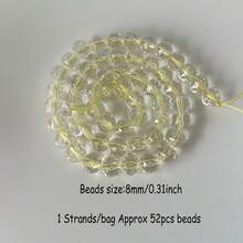 1 Strand Of Approx. 52pcs 8mm Faceted Crackle Glass Beads, For Women Bracelet, Necklace, Earring, Jewelry Making Supplies