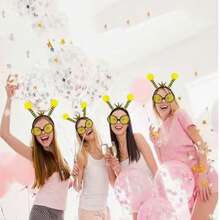 2个装男女通用蜜蜂头箍 - 眼镜 - 适合各种节日庆典、派对装扮和角色扮演 - 黃色 - 查看 5