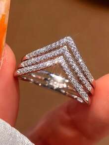 1 PC Romantic Cubic Zirconia Ring For Women For Women For Wedding Engagement Party Jewelry Valentine's Day Gift - 1# - View 3