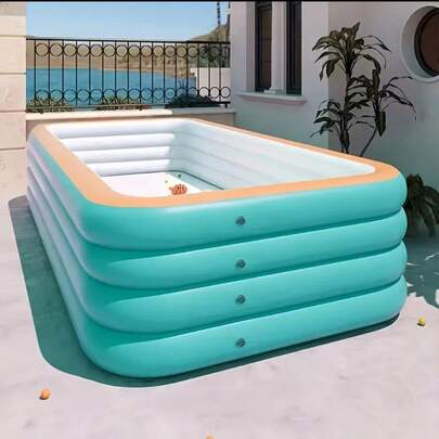 Extra Large Inflatable Swimming Pool, Thickened Adult Swimming Pool, Backyard Family Swimming Pool, Suitable For Garden, Summer Water Park Home Paddling Pool, Portable Easy-Set Swimming Pool