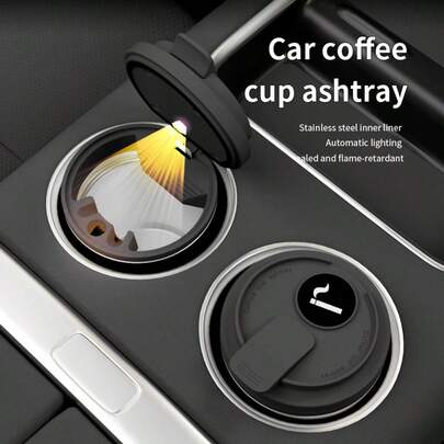 Car Ashtray & Cup Holder, Available In Multiple Colors