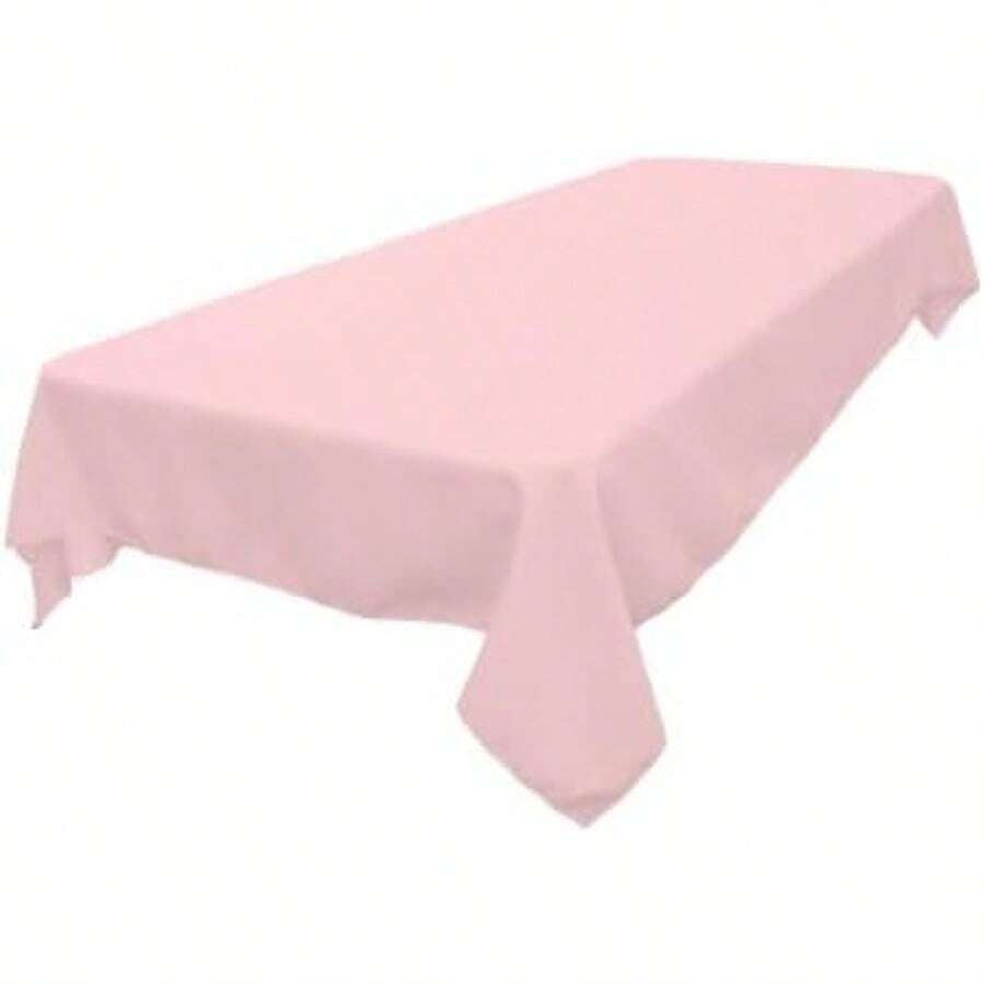 LA Linen Polyester Poplin Rectangular Tablecloth, 60 by 120-Inch, Cranberry(228.6 x 152.4 cm (Rectangular) Rosado claro) - Multicolor - Ver 1