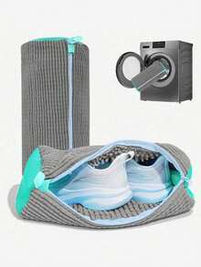 1/2pcs 360° Shoe Washing Bag, Suitable For All Shoe Types - Anti-Deformation, Machine Washable, Air Dryable, Soft Fleece Lining Protective Laundry Bag, Great For Sneakers And Casual Shoes - Multicolor - View 9