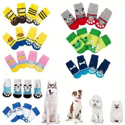 32 قطعة/عبوة جوارب مضادة للانزلاق للكلاب متعددة الألوان - أغطية أقدام مضادة للانزلاق قابلة للتنفس وذات نمط جميل | مقاومة للتآكل ودافئة مضادة للانزلاق، مناسبة للكلاب الصغيرة/المتوسطة/الكبيرة | مضادة للانزلاق للاستخدام في الأماكن الداخلية، هدية عيد للحيوانات الأليفة، جوارب للكلاب، جوارب للكلاب الصغيرة، جوارب للكلاب المتوسطة