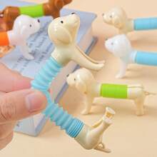 Cute Telescopic Spring Dog Toy Cartoon Animal Stretchable Deformable Fun Stress Relief Small Toy Desktop Ornament - Chó con có thể mở rộng ngẫu nhiên - Xem 4