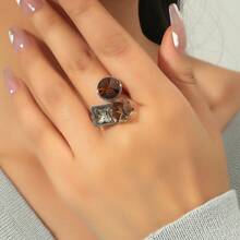 1pc Shiny Geometric Crystal 3D Open Ring - Multicolor - View 7