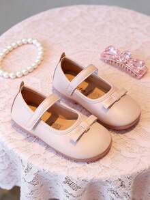 New Girls' Soft Sole Non-Slip Flat Shoes, Minimalist Decorative Design, Lightweight Comfortable Daily Commute Shoes For Spring And Autumn - Pink - View 3