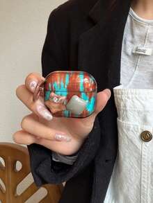 Ins Style Blue & Brown 3D Gem Star 4/ Pro 3/ 2 Wireless Bluetooth Earphone Case, Soft Full Cover Protective Shell For Women - Multicolor - View 9