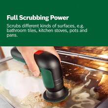 3.6V Cordless Electric Power Cleaning Brush With 4 Cleaning Attachments And Micro USB Cable UniversalBrush . Made In Europe - Green - View 7