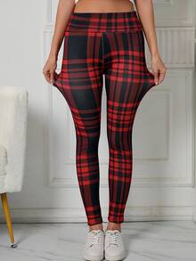 Women's Plaid Leggings - Elegant, Warm High-Waisted Leggings With Stretch, Fashionable & Slim-Fitting For Winter Women's 2025 New Style Winter Puffer Leggings Leggings -- Women's High-Waisted Fleece-Lined Embroidered Leggings Women's Leggings Women's Solid-Color Yoga Pants Women's Solid-Color Yoga Pants Women's Daily Casual Slim0-Fit Long Pants  2025 Women's Winter Christmas & Daily Fleece-Lined Leggings - Warm Soft Fabric, Pockets Design, Thickened Yoga Pants For Casual & Jogging 1-Piece Fall/Winter Fleece-Lined Thickened Yoga Leggings - Women's High-Waisted Solid Color Pants With Side Pockets, Suitable For Fitness, Sports & Daily Wear Women's High-Waisted Button Closure Fleece-Lined Leggings - Opaque Front Button Design, Tummy Control & Butt Lifting, Washable Warm Tights For Yoga, Running, Gym & Everyday Usefleece Lined Leggingspantalones De Invierno Mujeresgymleggings For Womenpantalones Para El Fríopantalones De Mujer Inviernoleggings,Solid Color Velvet Thickened Women's Leggings - #Nâng hông và thắt eo màu đỏ và trắng - Xem 4
