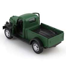 1pc 11cm Alloy Vintage Pickup Truck Model, Openable Doors, Children Toy, Collectible Decor, Gift For Boys, Olive Green - Dark Green - View 5