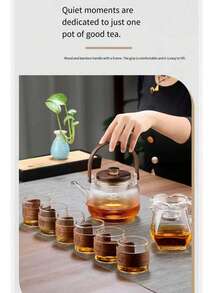 1pc New Peachwood Stovetop Kettle With Thick Glass Lid; 2025 New Model Handled Hot Water Kettle; Dual-Use Pot, Large Capacity, Suitable For Daily Tea Drinking, Office Tea Making, Home Camping And Hotel Use; Very Practical, Great Gift For Holidays - Multicolor - View 11