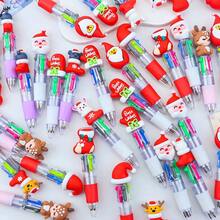 2PCS Christmas Mini 4-Color Ballpoint Pen‌ ‌Holiday-Themed Retractable Click Pen‌ ‌Cute & Stylish Design For Bullet Journaling‌ ‌Classroom-Friendly Multi-Color Ink Pen‌ ‌Festive Gift Idea For Students Durable Holiday Pen‌ ‌Stocking Stuffer For Christmas‌ - Multicolor - View 2