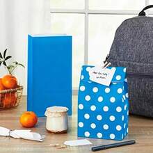 Hallmark - Bolsas de regalo con diseño de rayas rojas y blancas con pegatinas de etiqueta de regalo (30 bolsas, 30 etiquetas) para Navidad, día de San Valentín, cumpleaños, día de mayo, paquetes de(Azul) - Multicolor - Ver 2