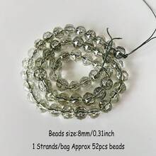 1 Strand Of Approx. 52pcs 8mm Faceted Crackle Glass Beads, For Women Bracelet, Necklace, Earring, Jewelry Making Supplies