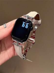 Premium Minimalist Faux Leather Watch Band, Compatible With 38/40/41/42/44/45/46/49mm Dial, Also Compatible With Apple Watch Ultra/Se11/10/9/8/7/6/5/4/3/2/1 Series - 42/44/45/49mm (s10) 46mm - View 9