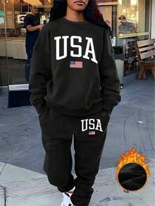 New Years Outfit Women2025 LC Women's Fashion Casual Letter Print Sweatshirt, Women's Autumn Winter Sweatshirt Casual Daily Wear Halloween Costumes, Thanksgiving Clothing, Hoodie Autumn And Winter, Unisex Short Sleeves, Plus Size Fall Clothes, Sweatshirt, Women's Fall Clothes,, Printed ClothingLoose And Comfortablenew Years Outfit Women - màu đen - Xem 1