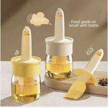 1pc Oil Brush With Container, 2-In-1 Oil Storage And Basting Brush, Suitable For Cooking, Baking, And Grilling, Convenient For Home Kitchen And Bakery Scenarios - Multicolor - View 9