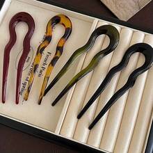 Elegant U-Shaped Hair Forks In Tortoiseshell Acetate - Acrylic Hairpins Women & Girls, Thanksgiving & Formal Events, Hair Accessories - 4 cái - Xem 8