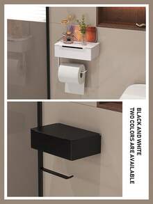 Bathroom Vanity Paper Towel Box Organizer, Toilet Paper Roll Holder Storage Rack, Home Bathroom Wall Mounted Wet Wipes Rack, Bathroom Paper Towel Holder - Multicolor - View 5