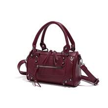 PU Material Burgundy Fashionable Punk Style Casual Shoulder Bag - Burgundy - View 10
